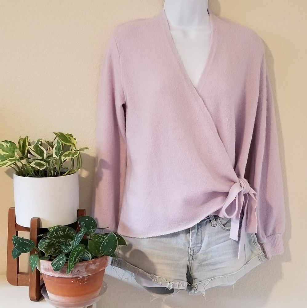 Lilac Wrap Knit Sweater
